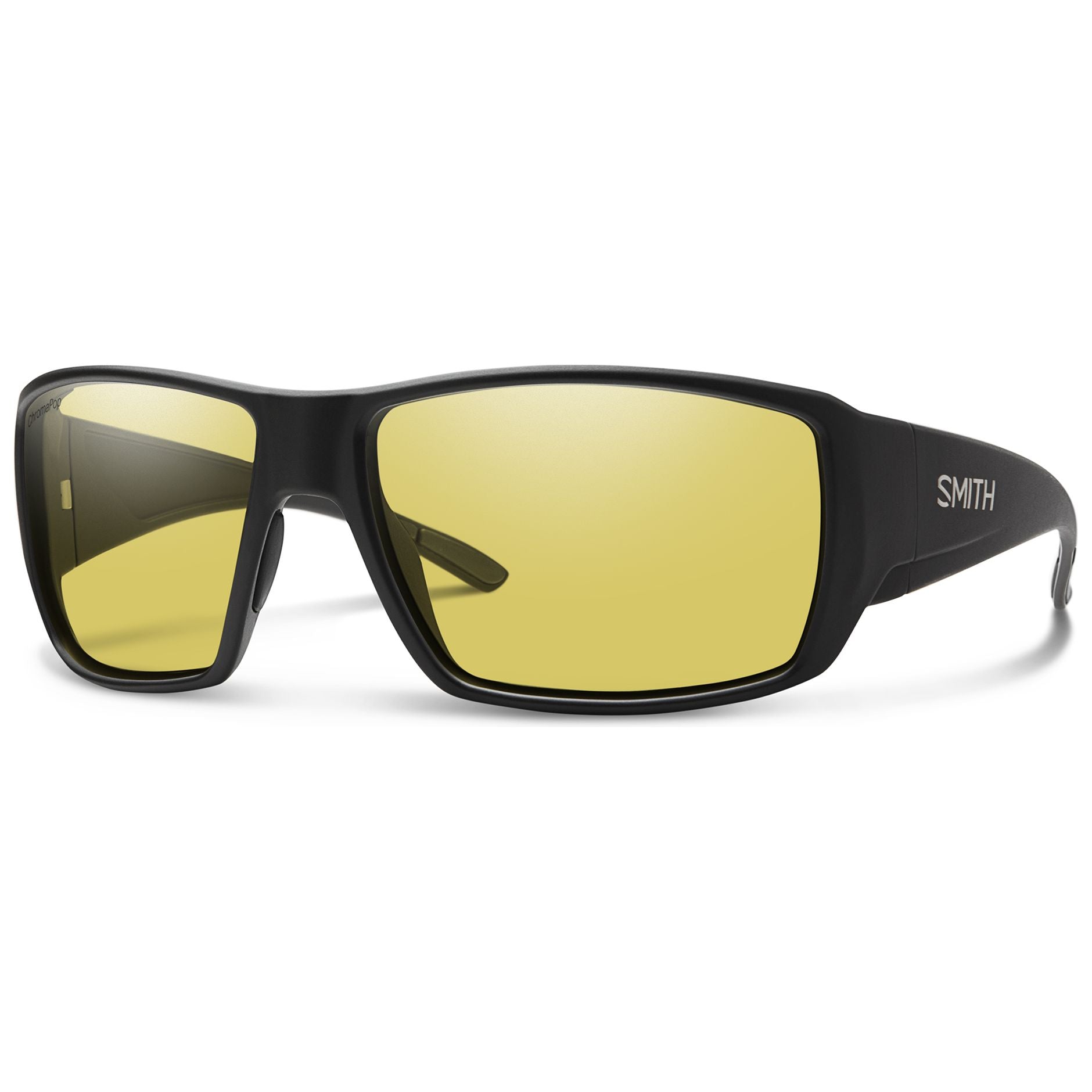 Smith Optics Guide's Choice Sunglasses Matte Black ChromaPop Glass Polarized Low Light Yellow Image 01