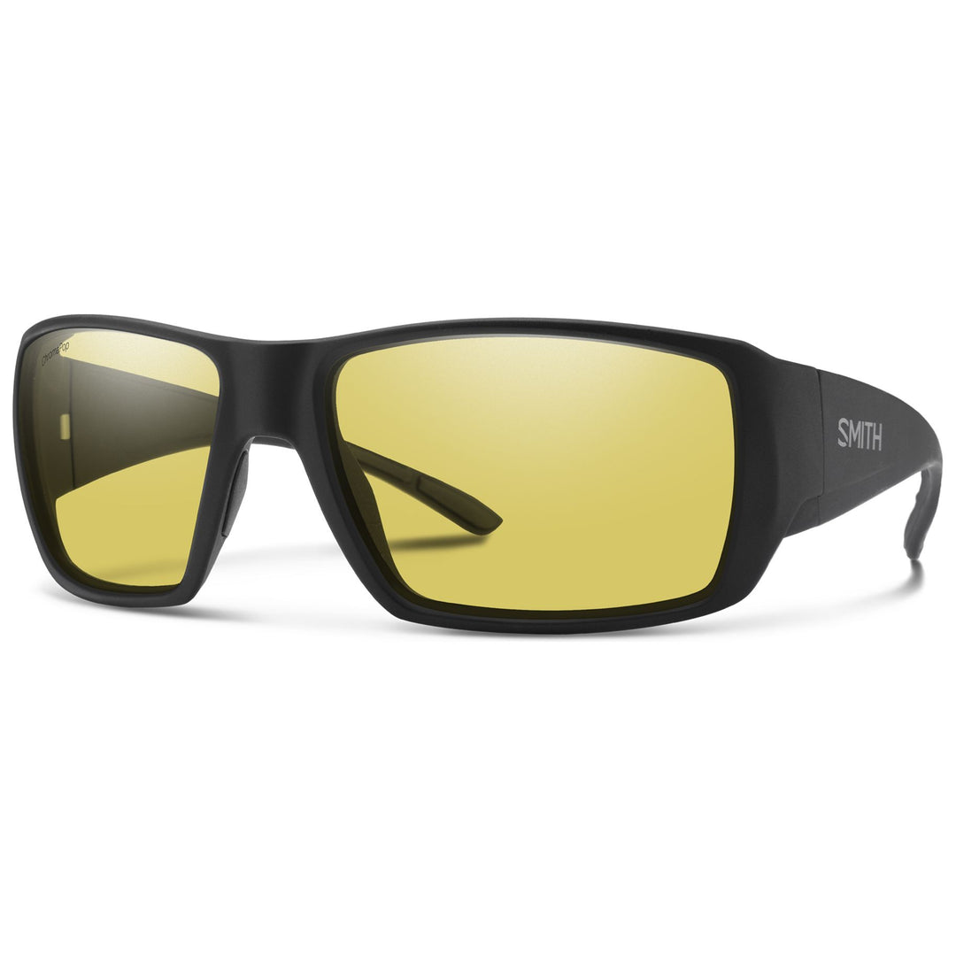 Smith Optics Guide's Choice XL Sunglasses Matte Black ChromaPop Glass Polarized Low Light Yellow Image 01