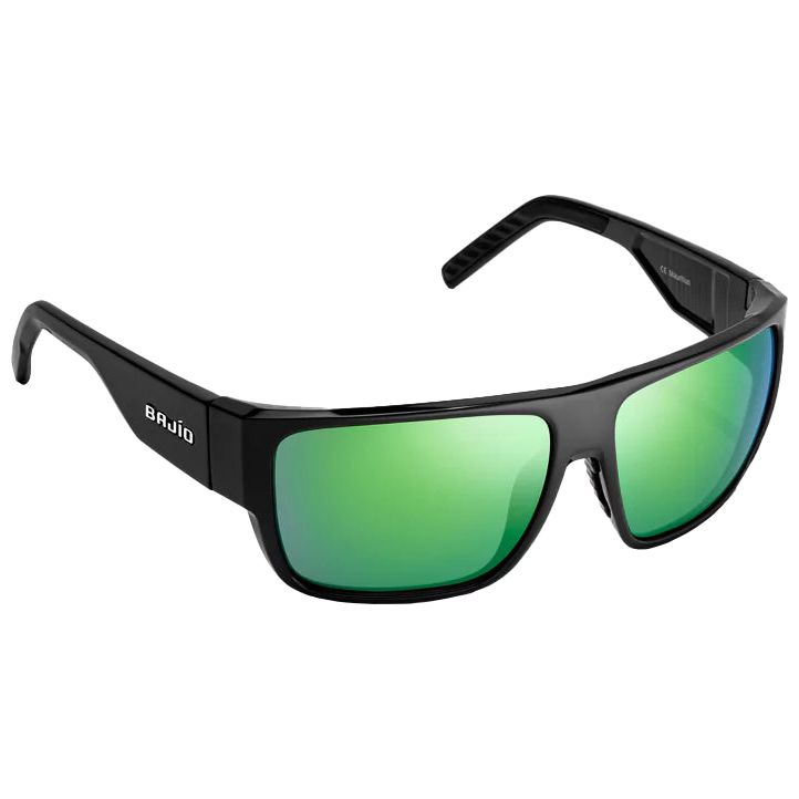 Bajio Ozello Sunglasses Black Matte Green Mirror Glass Image 01